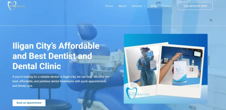 XM Dental website homepage.