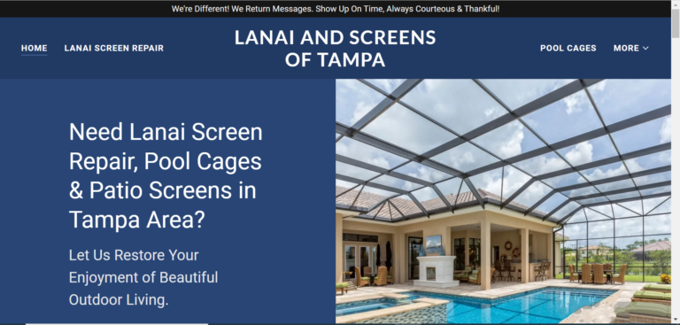 Webpage of Lanai and Screens of Tampa